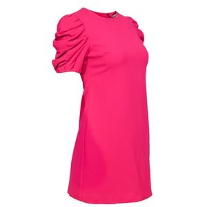 Hanita Short Puff-Sleeve Sheath Dress